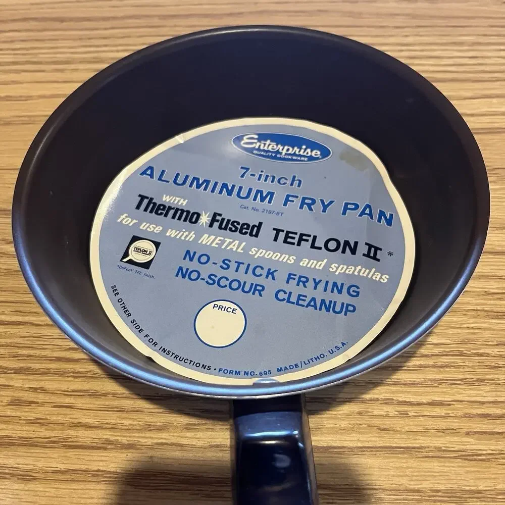 Vintage Enterprise 7 In Frying Pan Aluminum Teflon 2 Thermo Fused New Old Stock
